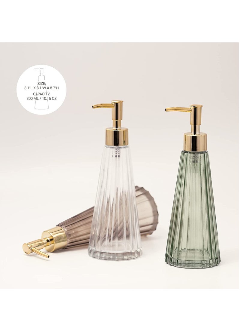 Barakah Glass Soap Dispenser Liquid Soap Sanitizer Shampoo Bottle with Pump Vintage Elegant Crystal Hand Soap Dispenser Bathroom Accessories Crystal Hand Soap Dispenser for Kitchen Sink - Image 2