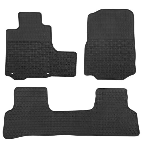 Matericuo Car Floor Mats Custom Fit for Honda CRV 2007-2011 Full Black Rubber Auto Liner Mats All Weather Protection Heavy Duty Odorless - Image 1