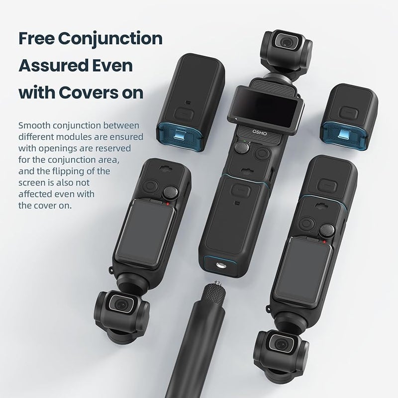 DJI Osmo Pocket 3 Silicone Protective Case Full Body Protection Kit Anti Lost Rope All Powerful Grey - Image 4