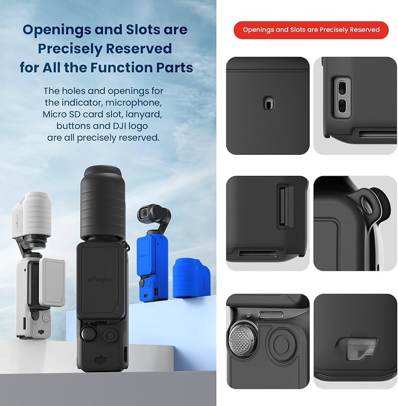 DJI Osmo Pocket 3 Silicone Protective Case Full Body Protection Kit Anti Lost Rope All Powerful Grey - Image 3