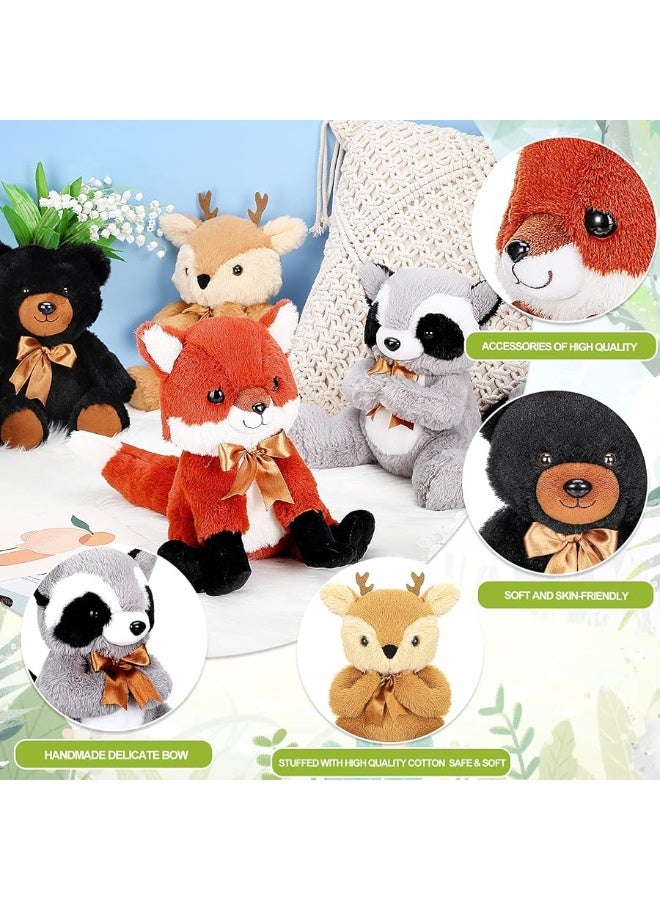 Zomiboo Stuffed Animal Set, Woodland Theme: Fox, Elk, Raccoon, Black Bear - Soft, Washable, Portable Toy Figures for Kids Decorations, Gifts - Image 5
