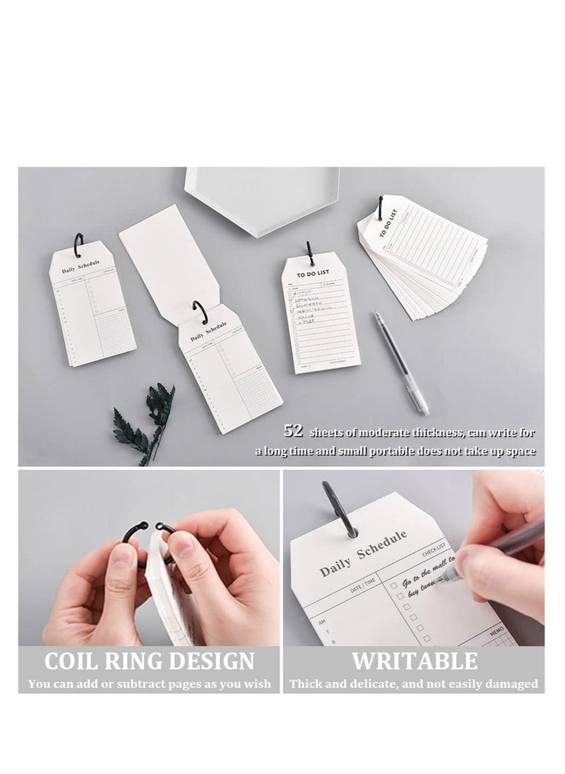 Excefore - Loose Leaf Daily Planner Notepad, To Do List Notepad, Refillable Minimalist Daily Schedules, 8Pcs Loose Leaf Daily Hourly Planner, Daily Appointment Notepad, 52 Sheets Per Pad, 3.15×5.51in - Image 1