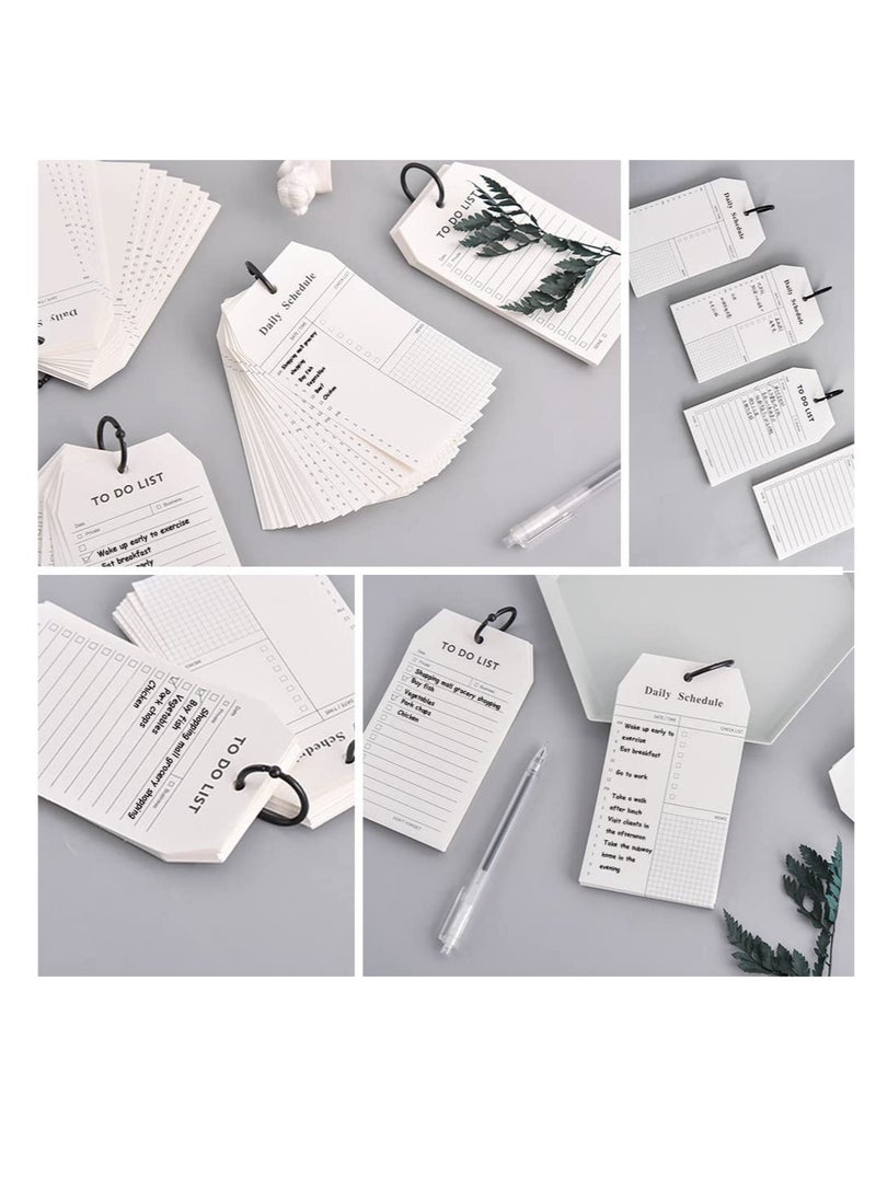 Excefore - Loose Leaf Daily Planner Notepad, To Do List Notepad, Refillable Minimalist Daily Schedules, 8Pcs Loose Leaf Daily Hourly Planner, Daily Appointment Notepad, 52 Sheets Per Pad, 3.15×5.51in - Image 1
