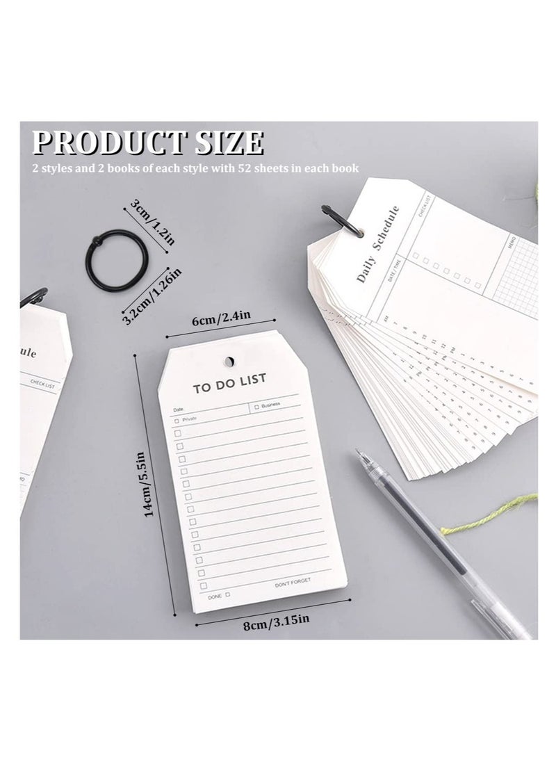 Excefore - Loose Leaf Daily Planner Notepad, To Do List Notepad, Refillable Minimalist Daily Schedules, 8Pcs Loose Leaf Daily Hourly Planner, Daily Appointment Notepad, 52 Sheets Per Pad, 3.15×5.51in - Image 1