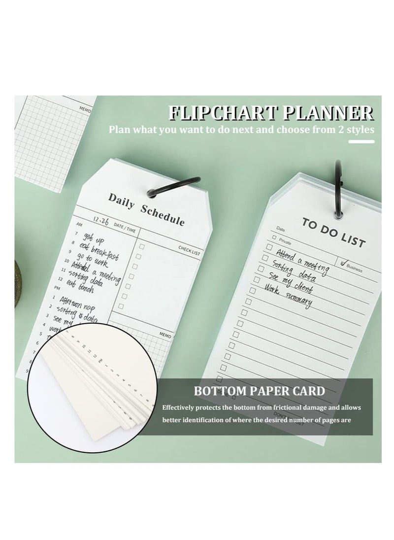 Excefore - Loose Leaf Daily Planner Notepad, To Do List Notepad, Refillable Minimalist Daily Schedules, 8Pcs Loose Leaf Daily Hourly Planner, Daily Appointment Notepad, 52 Sheets Per Pad, 3.15×5.51in - Image 1