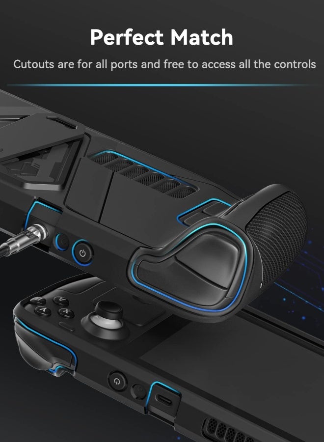 Protective Case for Steam Deck with Kickstand, Accurate Cutouts TPU Cover for Steam Deck, Anti Slip Comfort Shockproof Protector Grip Shell for Steam Deck Black - Image 3