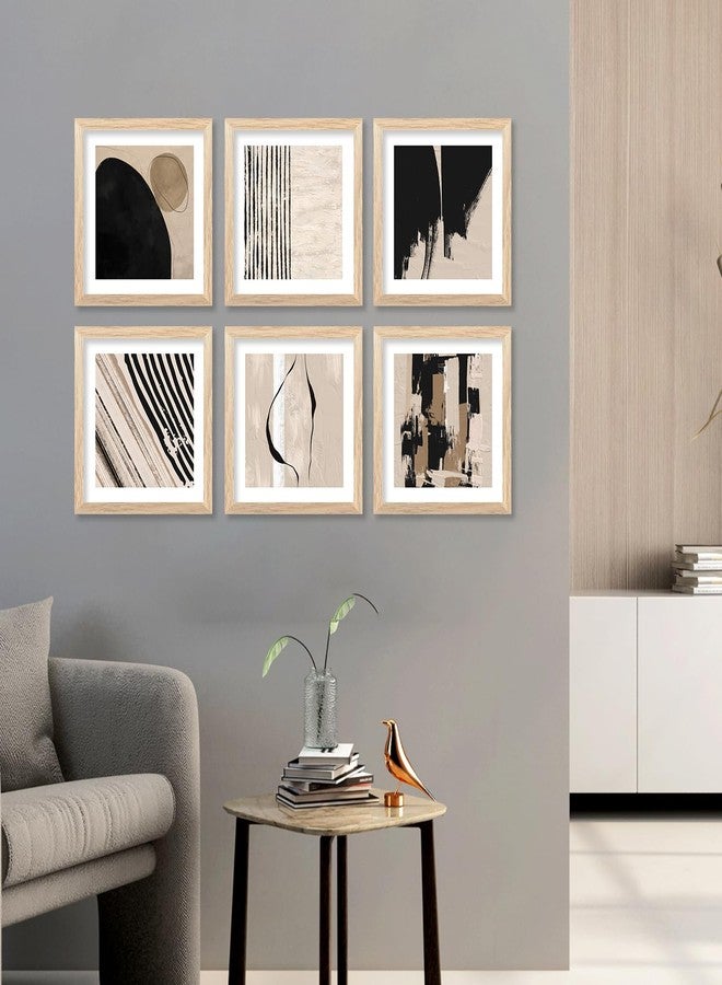 walllane والين - لوحة فنية مؤطرة بتصميم بسيط لغرفة المعيشة، غرفة النوم، المكتب، الفندق / لوحة لتزيين الجدران (10 بوصة × 10 بوصة) مجموعة من 6 قطع (العمل الفني 06) - Image 4