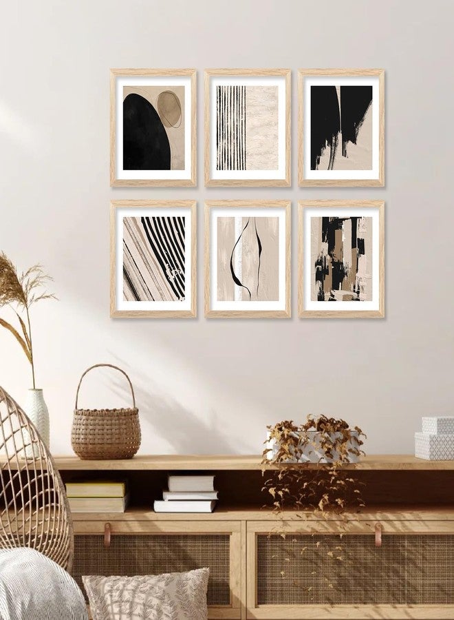 walllane والين - لوحة فنية مؤطرة بتصميم بسيط لغرفة المعيشة، غرفة النوم، المكتب، الفندق / لوحة لتزيين الجدران (10 بوصة × 10 بوصة) مجموعة من 6 قطع (العمل الفني 06) - Image 3