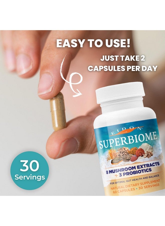 Eidon Ionic Minerals SuperBiome, Mushroom Extract Supplement, Mushroom Complex Capsules with Reishi, Chaga, Lions Mane, Cordyceps, Turkey Tail, 30 Servings - Image 5