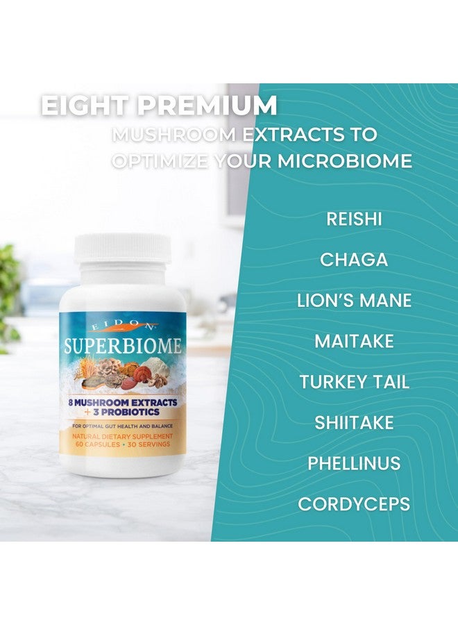 Eidon Ionic Minerals SuperBiome, Mushroom Extract Supplement, Mushroom Complex Capsules with Reishi, Chaga, Lions Mane, Cordyceps, Turkey Tail, 30 Servings - Image 3