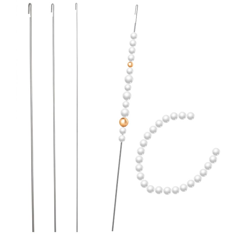 Nogeqi 4 Pcs Beading Needles for Jewelry Making,4 Thickness Styles Bead Spinner Needles,Bead Threader,Needle-Free Beading Supplies for Beaded Bracelets, Necklaces, DIY Handmade(Thin Needle) - Image 1