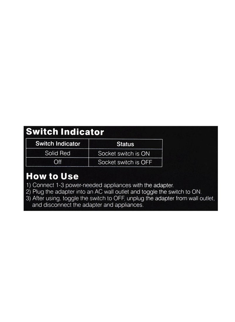 Camelion 3 Socket Universal Adapter, 240V, CMS-G140