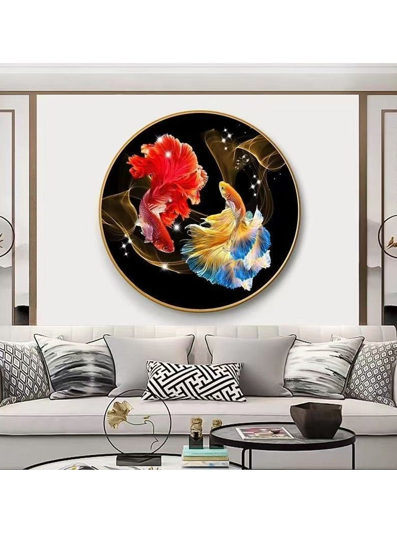 New Koi Silk Cross Stitch, easy to do by yourself, can be placed in the living room, dining room, entrance and bedroom, 60*60cm - Image 2