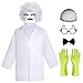 mifengda Mad Scientist Costume Doctor White Lab Coat Halloween Crazy Mad Scientist Physicist Costume Include Lab Coat Wig Glasses Mustache Eyebrows Gloves Bow Tie for Cosplay Pretend PlayMedium - Image 3