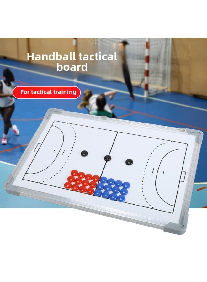 Generic Aluminum Alloy Frame Handball Tactical Board Portable Game Coach Tactical Arrangement Training Teaching Board Erasable-Specifications:White Background Aluminum Alloy Handball Tactical Board - Image 2
