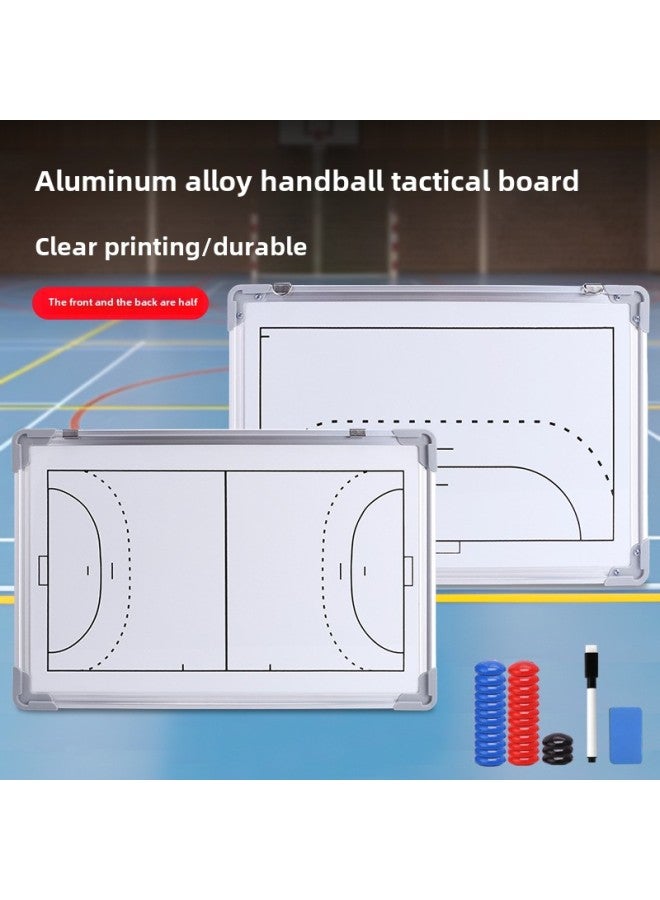 Generic Aluminum Alloy Frame Handball Tactical Board Portable Game Coach Tactical Arrangement Training Teaching Board Erasable-Specifications:White Background Aluminum Alloy Handball Tactical Board - Image 5