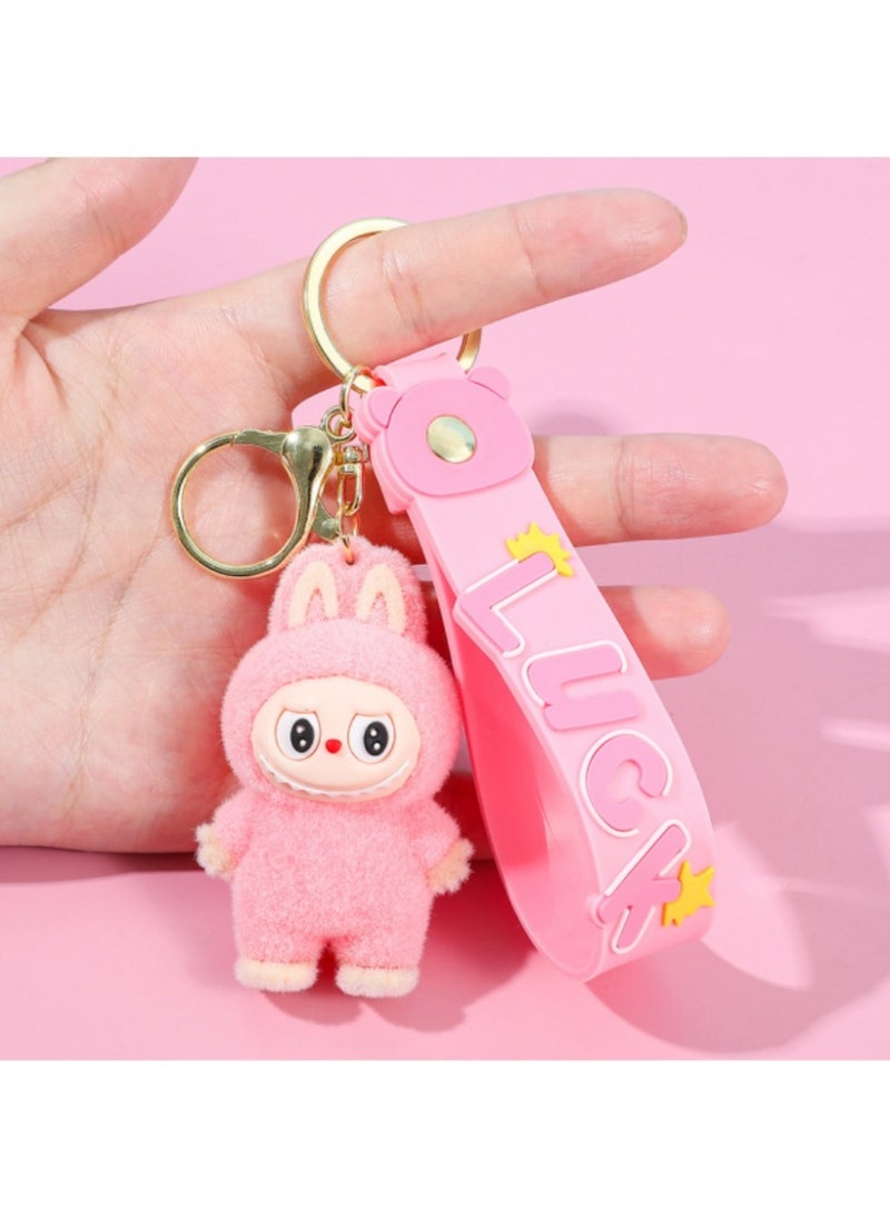 LABUBU Labubu Keychain for Women and Girls – Cute Mini Cartoon Monster Pendant, Creative Animal Keyring for Car Keys, Bags, Backpacks – Fun Gift for Friends, Kids, and Collectors  - Image 1