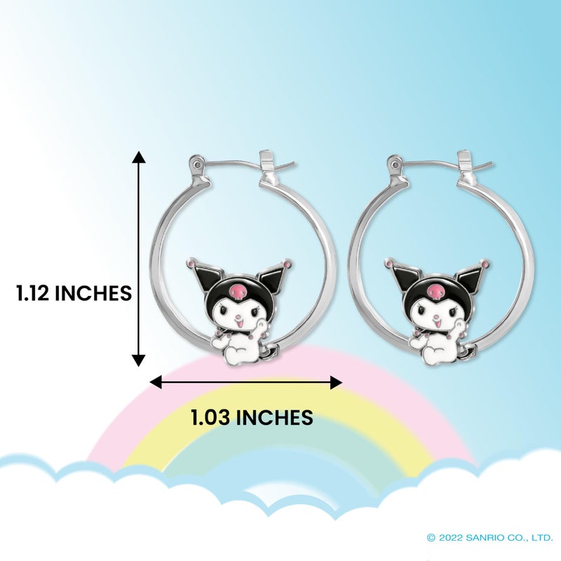 Hello Kitty Sanrio Hello Kitty and Friends Women’s Hoop Earrings - Enamel Hello Kitty, Kuromi, My Melody Official License Gifts - Image 3
