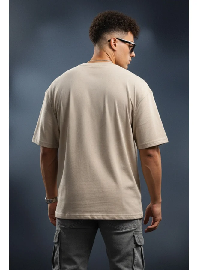 فيردو Veirdo® Pure Cotton Half Sleeve Round Neck Oversized Fit Graphic Print Swan White T-Shirt Men/Boys (OS_V_RHYTMIC_SW_M)