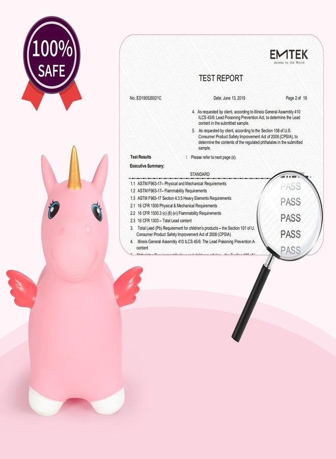 INPANY Unicorn Bouncy Horse Toys for 2 Year Old Girl, Toddler Girl Bouncing Animal Hopper Horse, Inflatable Hopping, Ride on Rubber Bouncer, Indoor Outdoor Baby Birthday Gifts for 3 4 Year Old Boys - Image 5