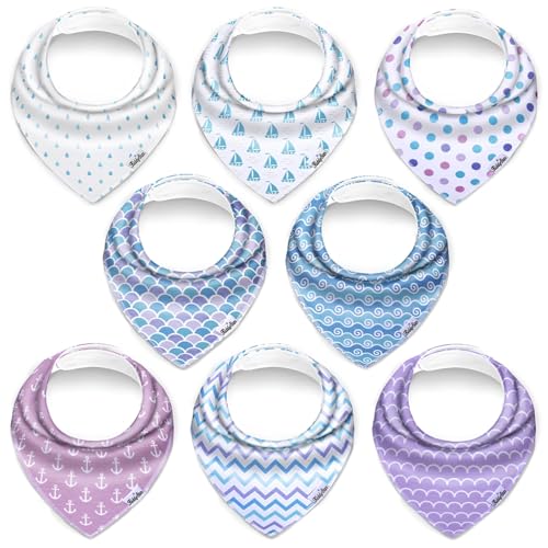 KiddyStar Double Layer Bandana Bibs - Thick, Multi Snaps, Organic Cotton - Soft & Absorbent - For Drooling, Teething, Feeding - Image 1