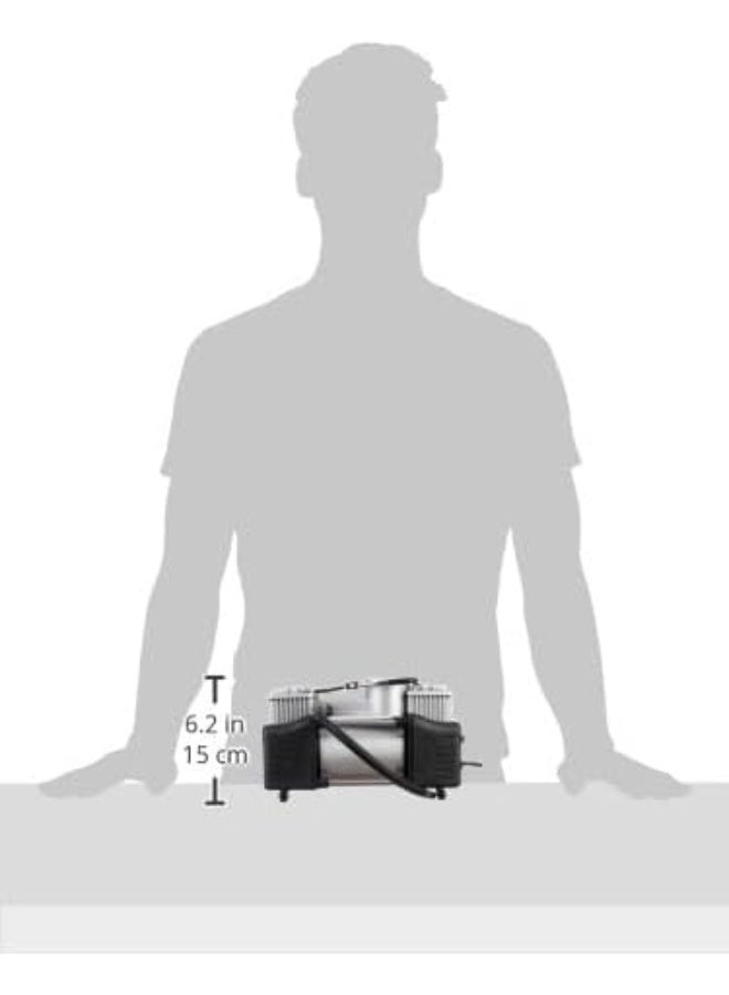 منفاخ هواء احترافي 2 بستم (12 فولت) - كمبروسر إطارات عالي الأداء للمهام الشاقة - مضخة هواء سريعة بأسطوانة مزدوجة للسيارات والدفع الرباعي - Image 5