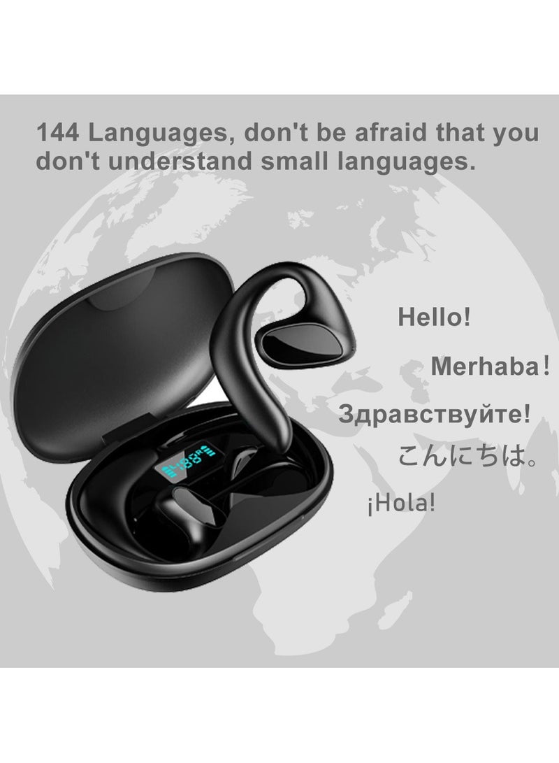 ام 8 سماعة ترجمة ذكية بتقنية البلوتوث والذكاء الاصطناعي، سماعة ترجمة فورية في الوقت الفعلي، ترجمة عبر الإنترنت بـ 144 لغة، مترجم ثنائي الاتجاه مع تطبيق - Image 2