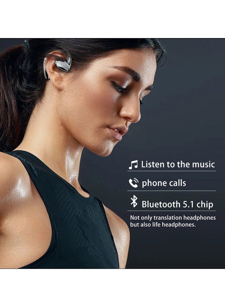 ام 8 سماعة ترجمة ذكية بتقنية البلوتوث والذكاء الاصطناعي، سماعة ترجمة فورية في الوقت الفعلي، ترجمة عبر الإنترنت بـ 144 لغة، مترجم ثنائي الاتجاه مع تطبيق - Image 3