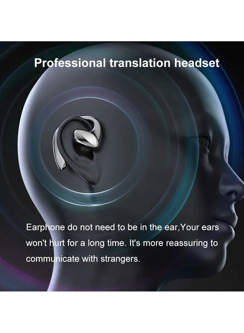 ام 8 سماعة ترجمة ذكية بتقنية البلوتوث والذكاء الاصطناعي، سماعة ترجمة فورية في الوقت الفعلي، ترجمة عبر الإنترنت بـ 144 لغة، مترجم ثنائي الاتجاه مع تطبيق - Image 5