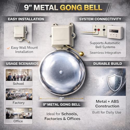 MME Metal Automatic School Timer Gong Bell (9 Inch) - Image 3