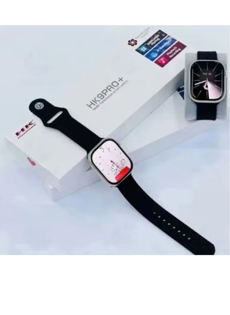 HK - HK9 PRO+ Series 9 Wearfit Pro (2025) Smart Watch 2.12 inch 480X320 SUPER AMOLED Screen Open AI Chat GPT GPS NFC Bluetooth V5 Call Wireless Charger (Gold) - Image 1