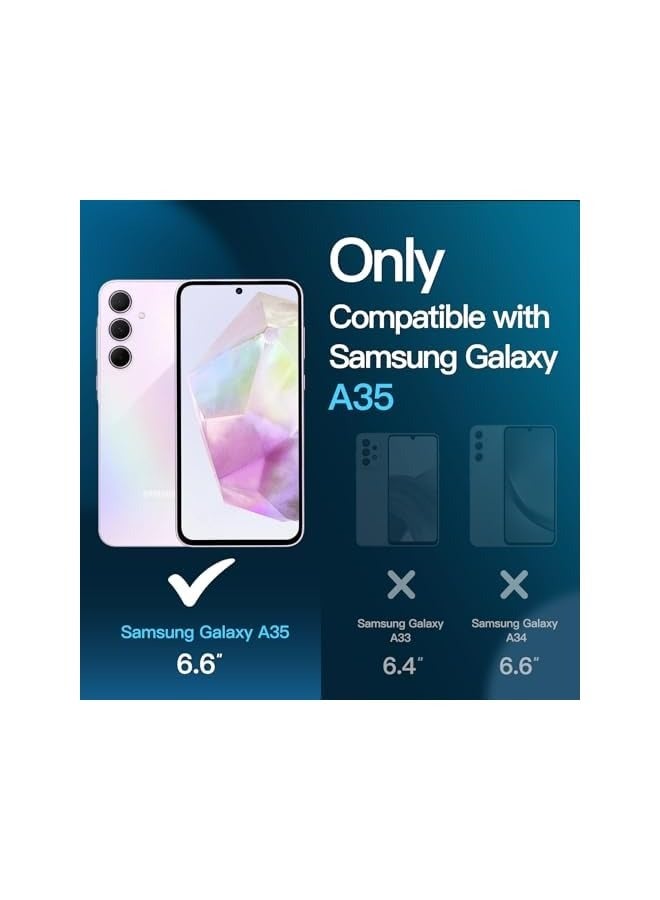 جي تيك واقي شاشة JETech لهاتف Galaxy A35 5G مقاس 6.6 بوصة، طبقة من الزجاج المقوى 9H، مضاد للخدش، شفاف عالي الدقة، 3 عبوات - Image 2