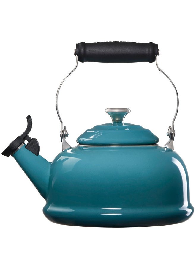 Le Creuset Le Creuset Enamel On Steel Whistling Tea Kettle with Metal Finishes, 1.7 qt., Caribbean  - Image 2