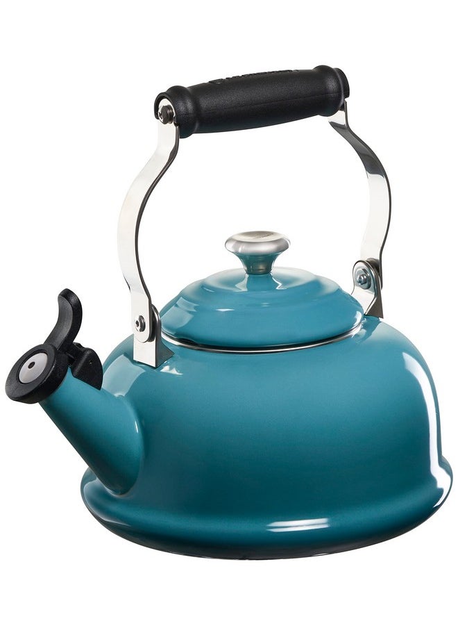 Le Creuset Le Creuset Enamel On Steel Whistling Tea Kettle with Metal Finishes, 1.7 qt., Caribbean  - Image 1
