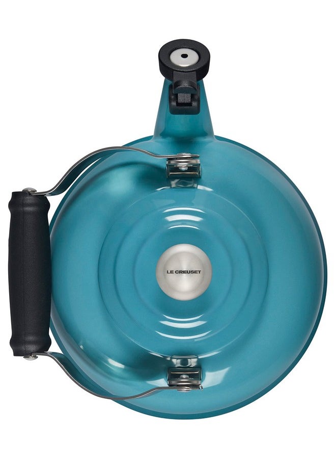 Le Creuset Le Creuset Enamel On Steel Whistling Tea Kettle with Metal Finishes, 1.7 qt., Caribbean  - Image 3
