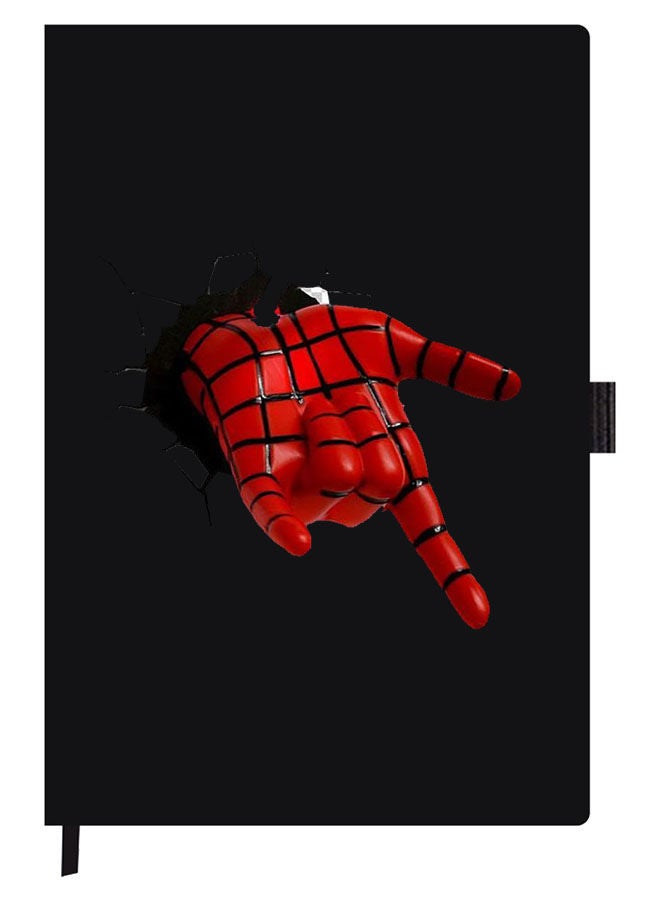 Theodor دفتر ملاحظات مصمم غلاف سميك أسود A5 يد سبايدرمان - Image 1