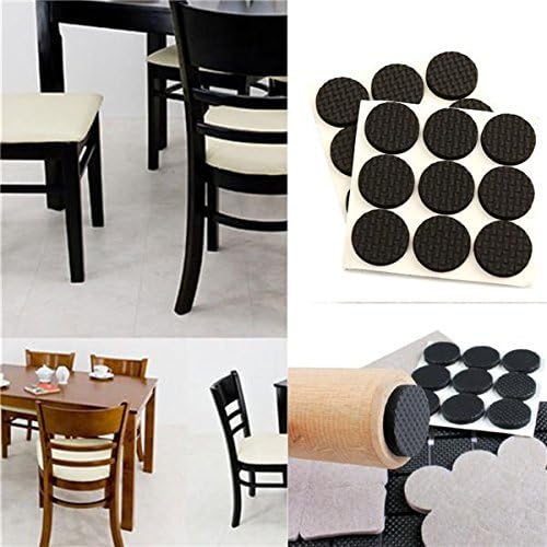 Zohra Zohra Hardware Non Slip Round Self Adhesive Rubber Pads for Furniture Floor Scratch Protection Grippers Pads, Black, Pack of 10 - Image 1