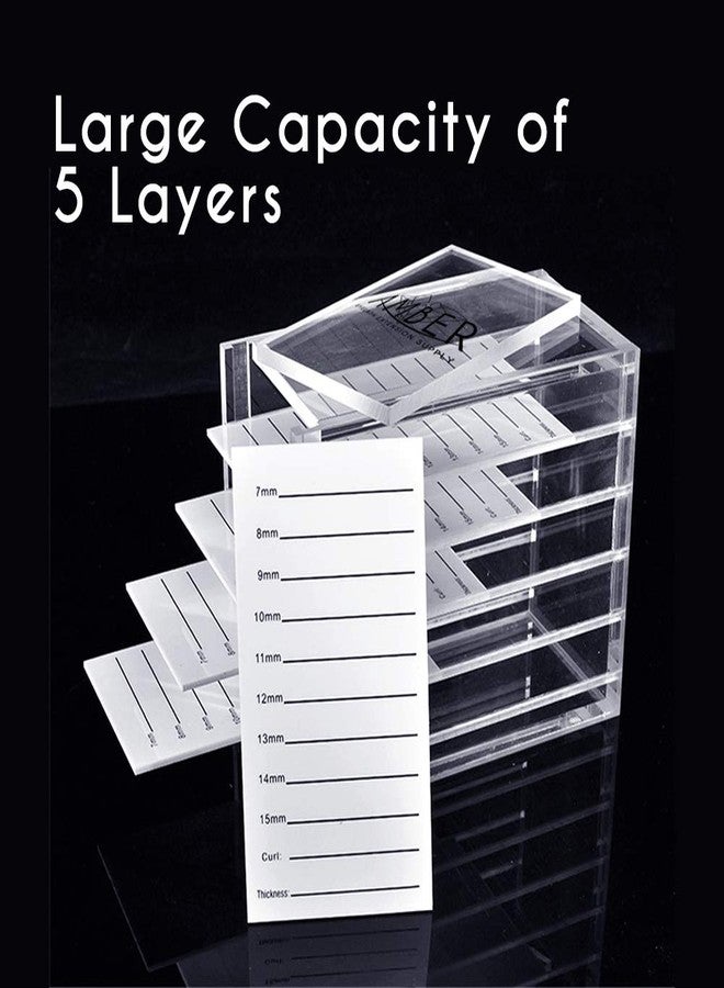 Amber Lash 5 Layers Clear Acrylic Lash Storage Case for Eyelash Extension, Pallet Holders organizer - Image 3