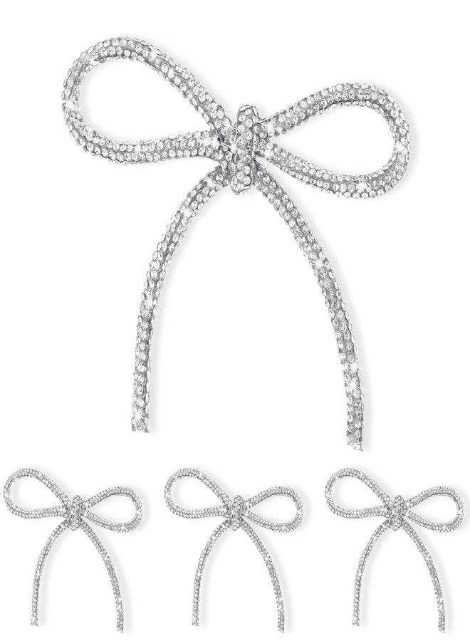 تونديامو 3 قطع من دبابيس بروش على شكل فيونكة كريستالية، هدية عيد الميلاد للنساء، دبابيس بروش على شكل فيونكة، إكسسوار لحفلات الزفاف والمناسبات الرسمية، فستان، بدلة، قميص (بسيط) - Image 1