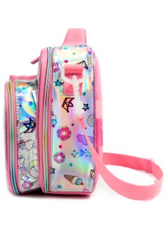 Eazy Kids Bottle, Lunch Bag With Detachable, Adjustable Shoulder Strap - Unicorn Chrome - Pink  - Image 3
