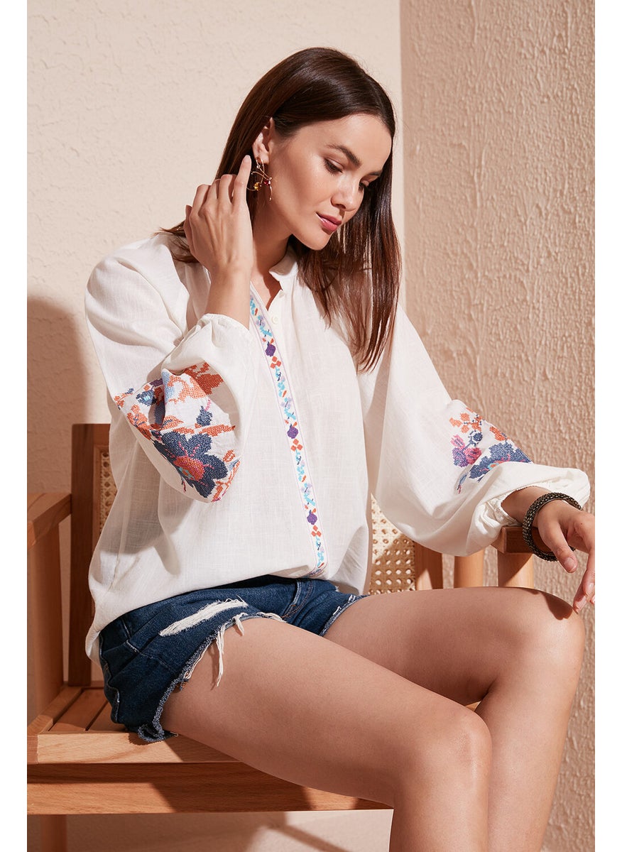 Embroidered Cotton Regular Fit Balloon Sleeve Summer Shirt Women's Shirt 611BZ0173 - pzsku/Z7097829138855E39DD88Z/45/_/1741257026/6c8ac6b7-90b8-497f-8d48-88e0b6097ca9