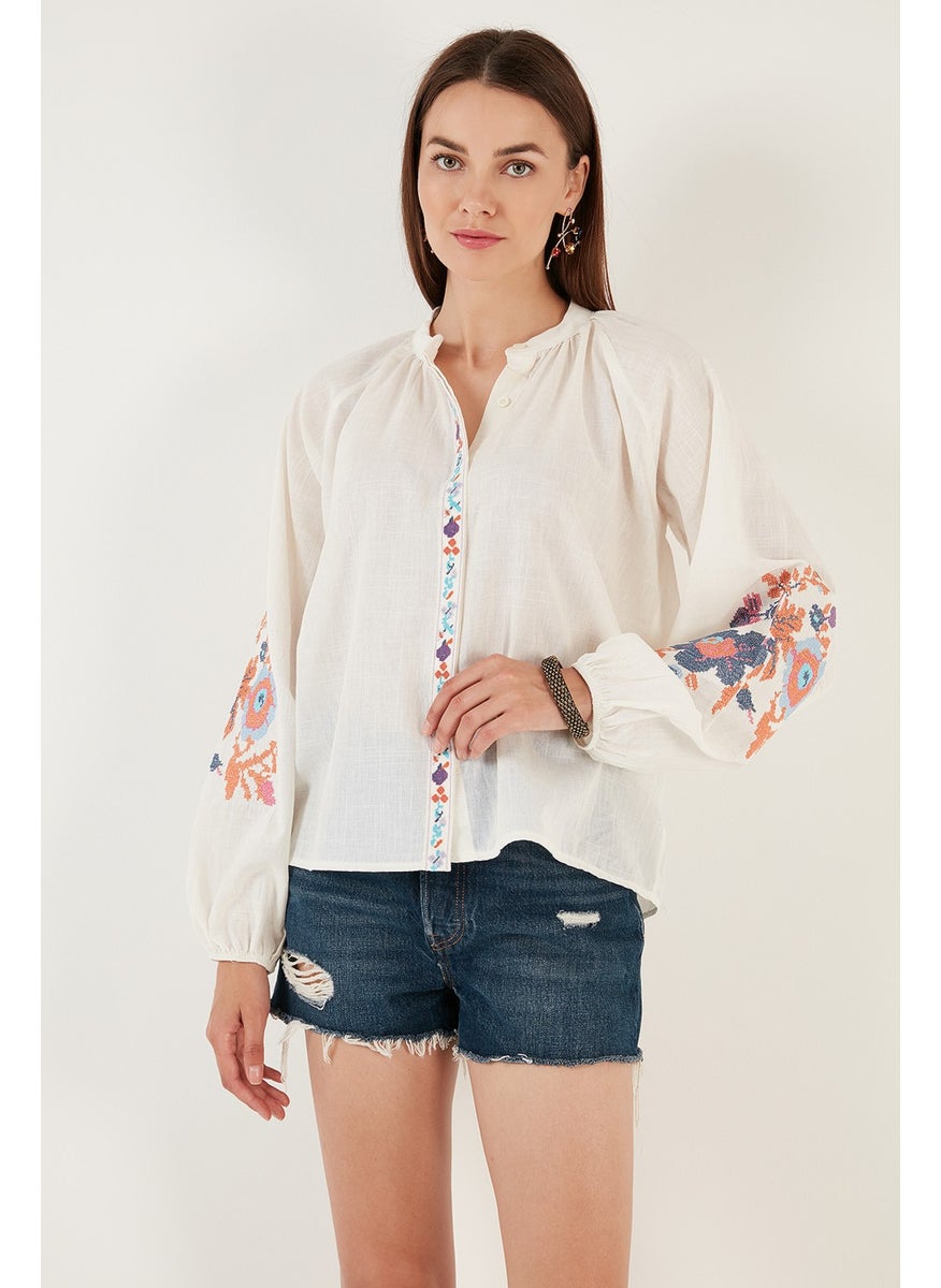 Embroidered Cotton Regular Fit Balloon Sleeve Summer Shirt Women's Shirt 611BZ0173 - pzsku/Z7097829138855E39DD88Z/45/_/1741257028/9fc6ca2c-f576-42a3-b090-f70871183103