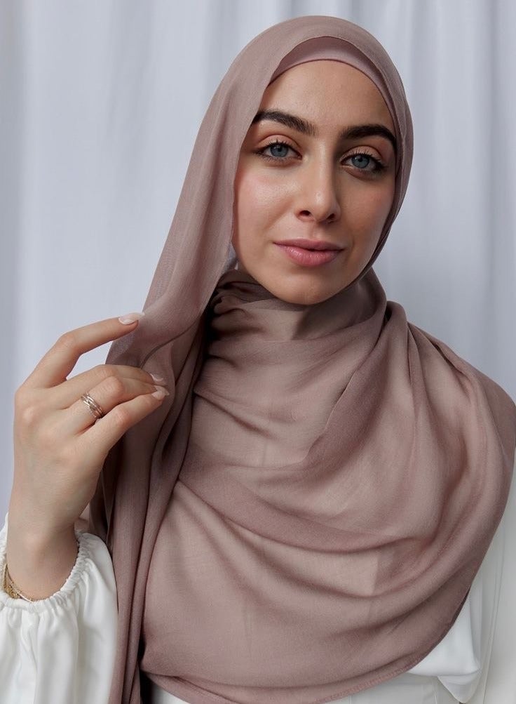 BHNS Hijab VIP veil, women's scarf, soft laser chiffon in elegant modern colors, with a hidden cotton bandana For more comfort and high stability on the head for women  - Image 3