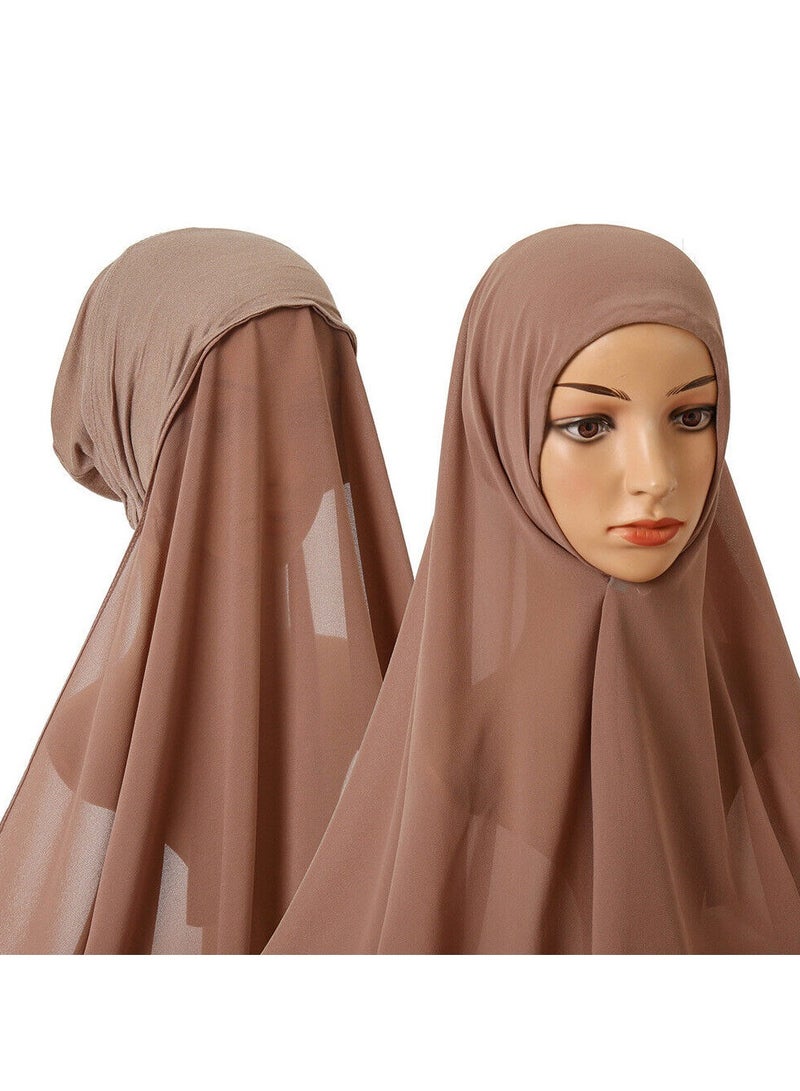 BHNS Hijab VIP veil, women's scarf, soft laser chiffon in elegant modern colors, with a hidden cotton bandana For more comfort and high stability on the head for women  - Image 2