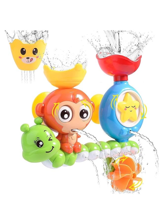Bolivia's - Waterfall Water Toy Baby Bath Toys With One Stackable Cup Waterfall Water Station Bath Toys Water Shower Sprinkler Toy Bathtub Toys For 1 To 4 Year Old Boys Girls Toddler - Image 1