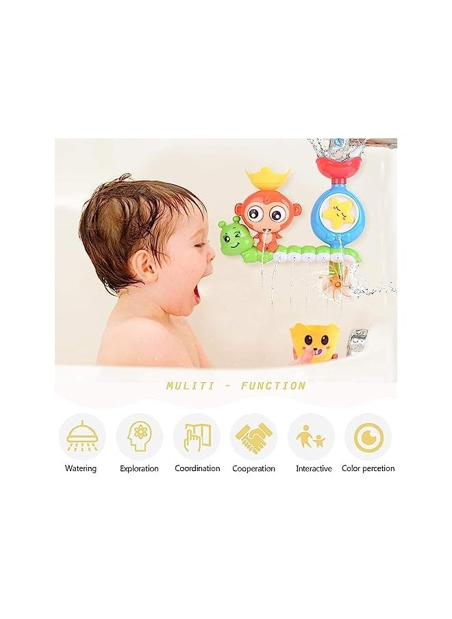 Bolivia's - Waterfall Water Toy Baby Bath Toys With One Stackable Cup Waterfall Water Station Bath Toys Water Shower Sprinkler Toy Bathtub Toys For 1 To 4 Year Old Boys Girls Toddler - Image 1