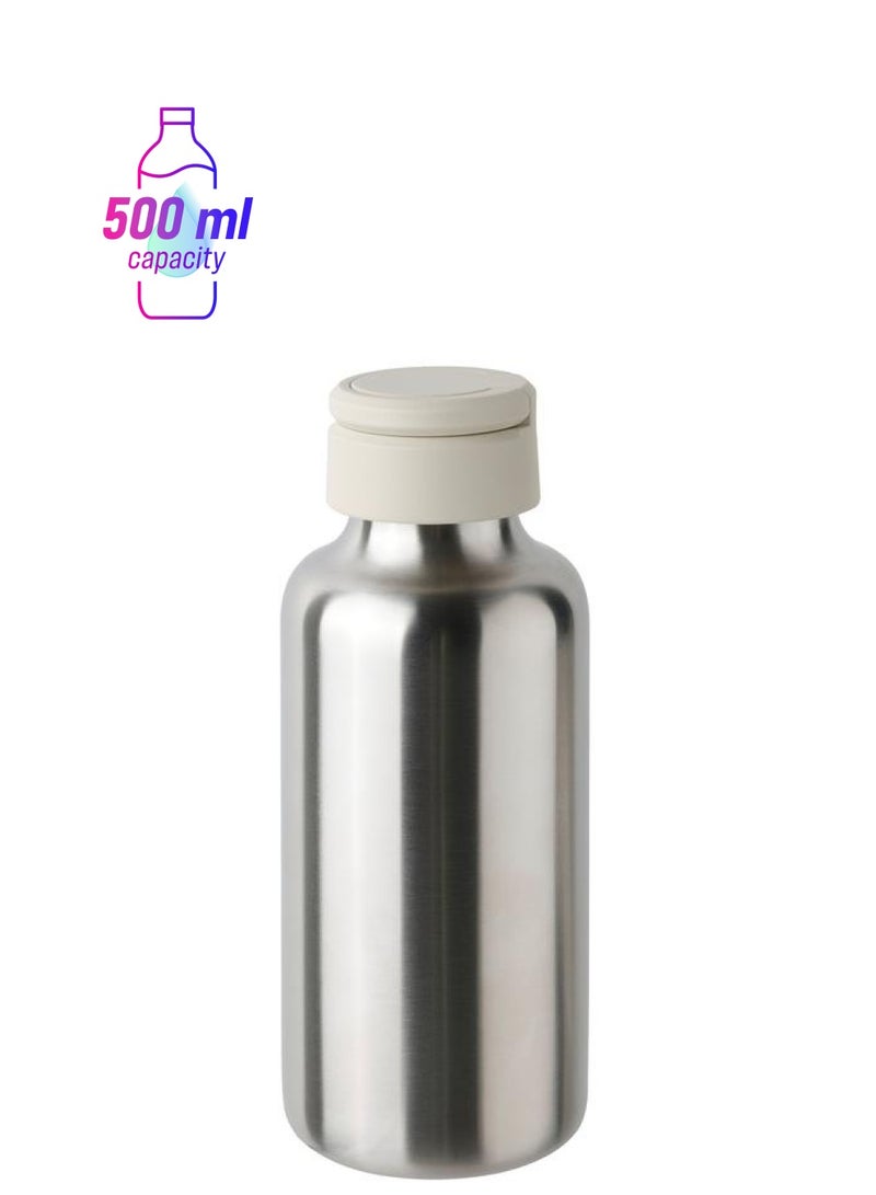 إيروريكس قارورة ماء، ستانلس ستيل/بيج، 0.5 لتر - Image 1