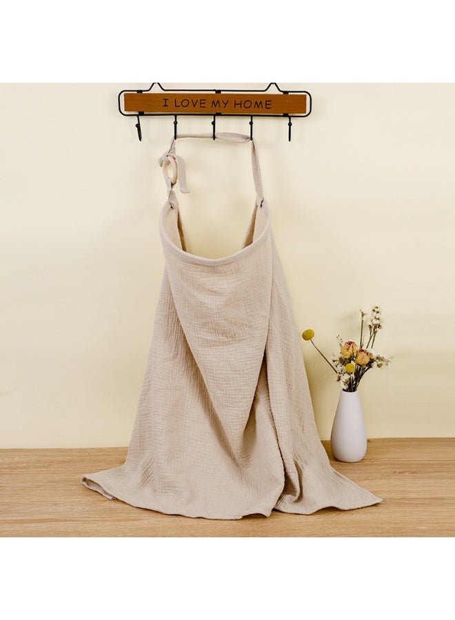 Baby Pure Cotton Blanket Feeding Clothes Shawl Nursing Cover Anti-Exposure Nursing Towel Khaki - Image 3