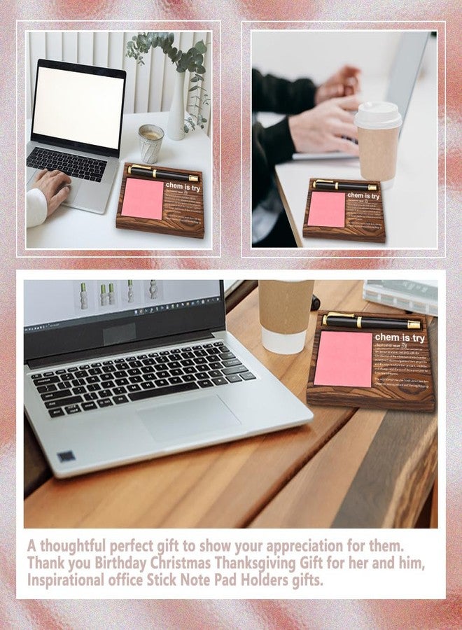 CWGOTC Chemistry Teacher Gifts, Wooden Desk Organizer for Sticky Notes & Pens, Science Teacher Appreciation Gift, End-of-Year Thank You Gift, Graduation, Birthday, Christmas YCB87 - Image 4