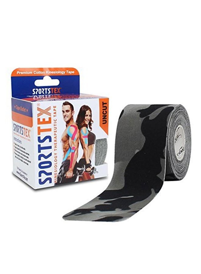 (1 roll, Camo) - Sports Tex "Kinesiology Tape", 5cm X 5M, CAMO, Single Roll " Made in Korea" (Also Available in Black, Beige, Purple, Red, Pink, Blue, & US Flag)